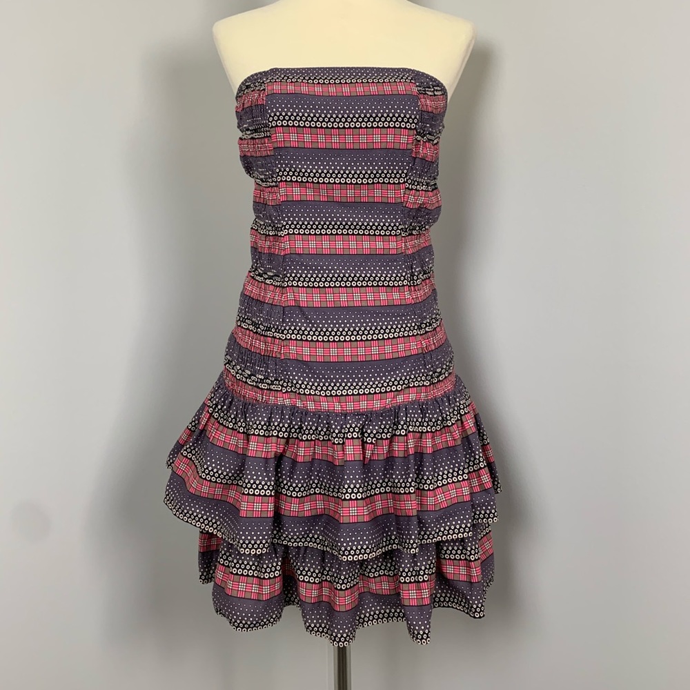 French Connection Polka Dot/Plaid/Striped Dress Size 2